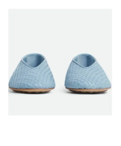 Bottega Veneta Micro Woven Nappa Leather Ballerina Flats In Blue