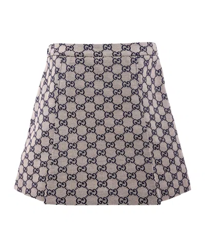 Gucci Gg-patterned Pleated Mini Skirt
