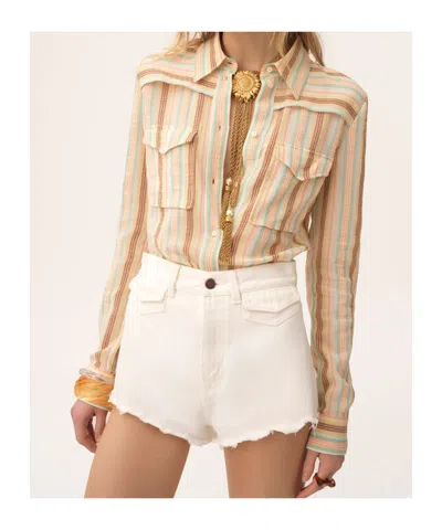 Chloé Striped Long-sleeved Shirt In Multi