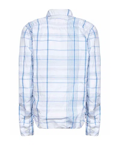 Marni Logo Embroidered Long-sleeved Shirt In Blue
