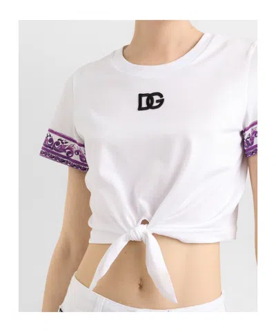 Dolce & Gabbana Dolce  Gabbana Majolica Printed Short-sleeved T-shirt In White