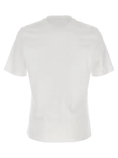 Brunello Cucinelli Crew Neck Graphic Print Short Sleeves T-shirt In Neutral