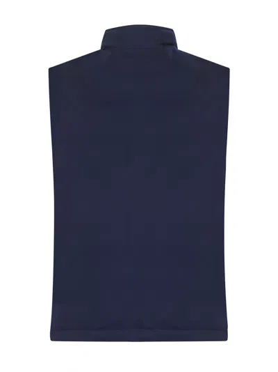 Brunello Cucinelli Blue Wool Canvas Padded Vest In Blue