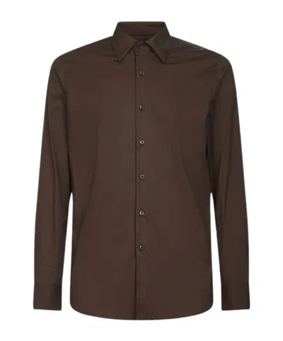Prada Hemd Mit Klassischem Kragen In Brown