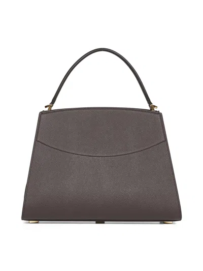 Ferragamo Gancio-clasp Hammered Calfskin Tote Bag In Brown