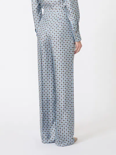 Max Mara Studio High-waist Pattern-printed Trousers In Gray