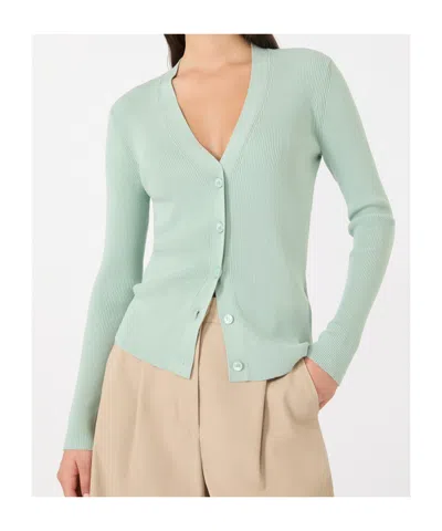 Weekend Max Mara V-neck Knitted Cardigan In Green