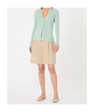 Weekend Max Mara V-neck Knitted Cardigan In Green
