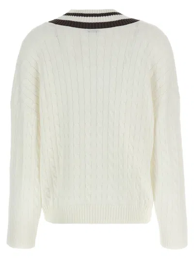 Brunello Cucinelli Braided Cotton Sweater Sweaters And Cardigans White In Neutral