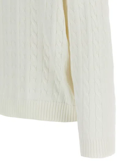 Brunello Cucinelli Braided Cotton Sweater Sweaters And Cardigans White In Neutral