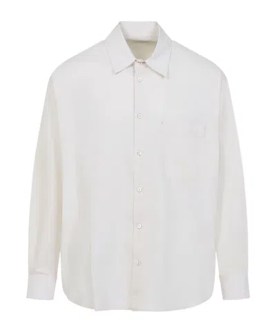 Lemaire Regular Shirt With Long Sleeves And Pointed Collar In White