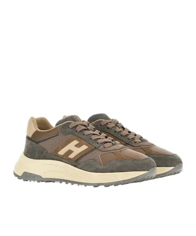 Hogan Perforated Lightweight Sneakers Rubber Sole In Gray
