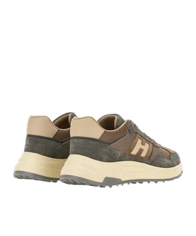 Hogan Perforated Lightweight Sneakers Rubber Sole In Gray