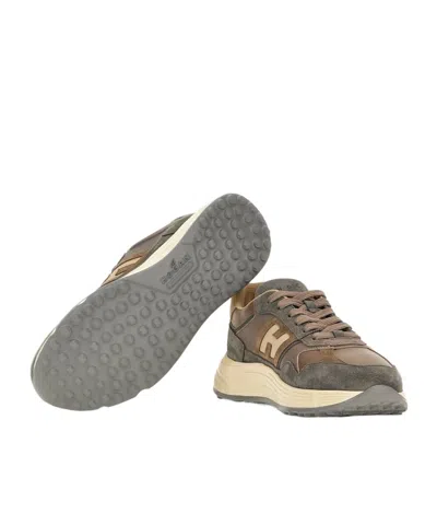 Hogan Perforated Lightweight Sneakers Rubber Sole In Gray