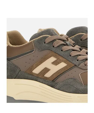 Hogan Perforated Lightweight Sneakers Rubber Sole In Gray