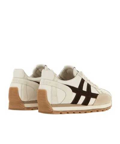 Hogan Leather Sneakers In Neutral