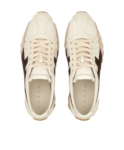 Hogan Leather Sneakers In Neutral