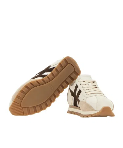 Hogan Leather Sneakers In Neutral