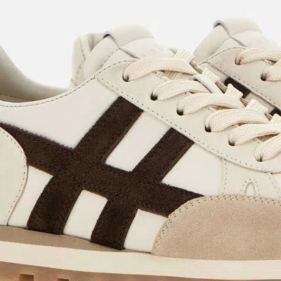 Hogan Leather Sneakers In Neutral