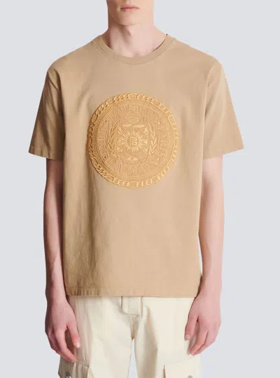 Balmain Embroidered Medallion T-shirt In Neutral