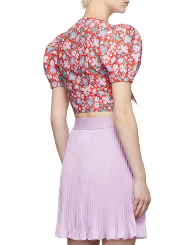 Versace Jeans Floral-print Crop Top In Multi