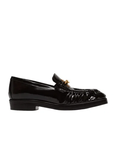 Balmain Sync Glazed Leather Loafers