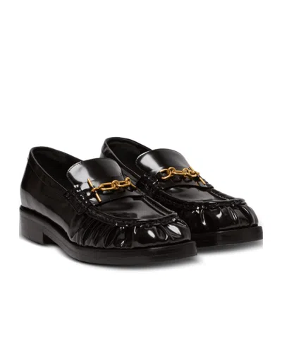 Balmain Sync Glazed Leather Loafers