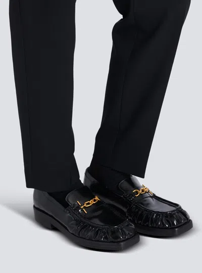 Balmain Sync Glazed Leather Loafers
