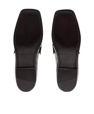 Balmain Sync Glazed Leather Loafers