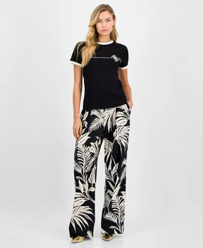 Guess Women's Carmen Tipped Logo-print T-shirt