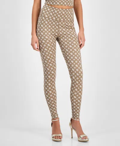 Guess Women's Peony Logo Leggings In Brown