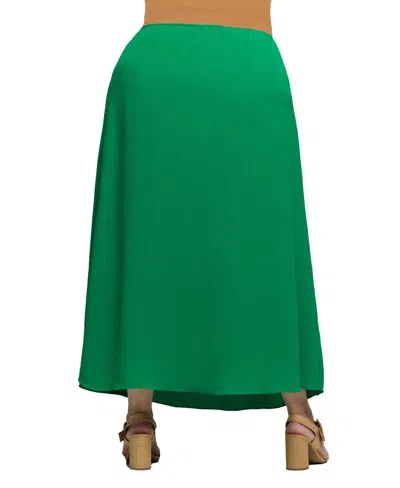 24seven Comfort Apparel Plus Size Elastic Waist A-line Maxi Skirt