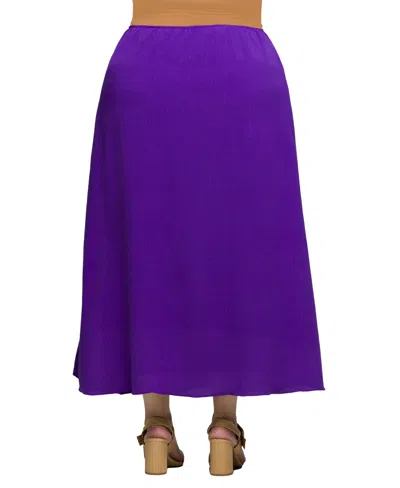 24seven Comfort Apparel Plus Size Elastic Waist A-line Maxi Skirt