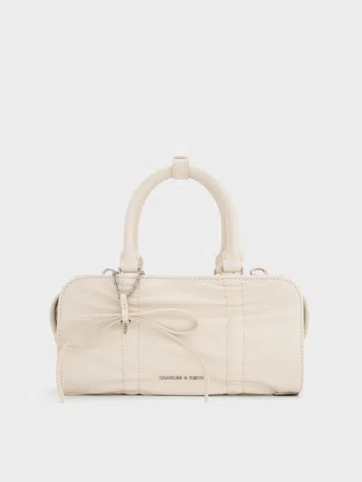 Charles & Keith - Kadee Ruched Bow-charm Bowling Bag