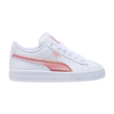 Pre-owned Puma Basket Little Kid 'glitter' | White | Kid's Size 12