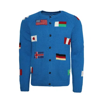 Pre-owned Bode Round The World Cardigan 'blue' | Men's Size Xl