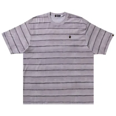 Pre-owned Bape Wave Pattern One Point Relaxed Fit Tee 'grey' | Men's Size M In Gray