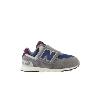 Pre-owned New Balance 574 New-b Hook & Loop Toddler Wide 'castlerock Navy' | Grey | Infant Size 8 In Gray