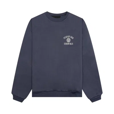 Pre-owned Essentials Fear Of God  Fleece Crewneck 'marine' | Blue | Men's Size M