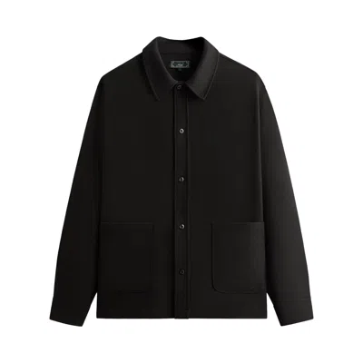 Pre-owned Kith Double Weave Boxy Collared Overshirt 'black' | Men's Size L
