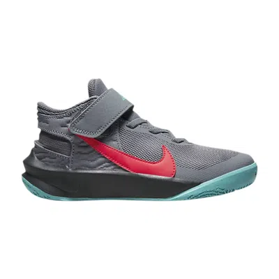 Pre-owned Nike Team Hustle D10 Flyease Ps 'grey Teal Siren Red' | Kid's Size 10.5 In Gray
