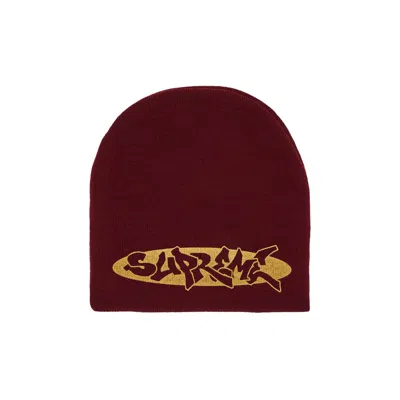 Pre-owned Supreme New World Order Beanie 'cardinal' | Red | Men's Size Onesize