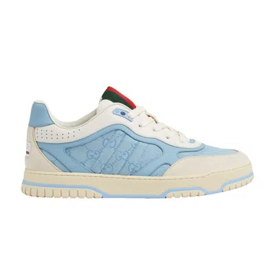 Pre-owned Gucci Re-web Sneaker 'gg Canvas - Light Blue Ivory' | Men's Size 7.5