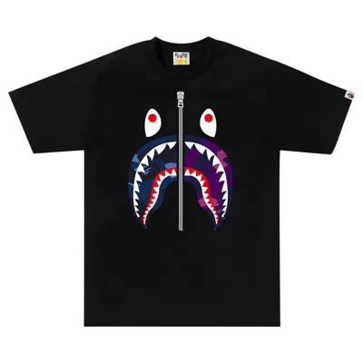Pre-owned Bape Color Camo Separate Shark Tee 'black/navy' | Men's Size S
