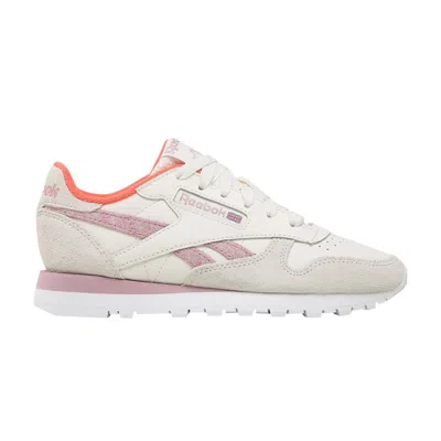 Pre-owned Reebok Wmns Classic Leather 'chalk Infused Lilac' | Cream | Women's Size 9 In White