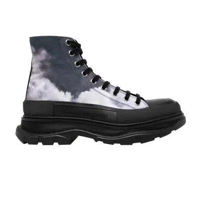 Pre-owned Alexander Mcqueen Tread Slick Boot 'blue Sky Print' | Black | Men's Size 40