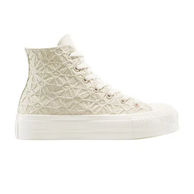 Pre-owned Converse Wmns Chuck Taylor All Star Lift Platform High 'textured Material - Light Dune' | Cream | Wo In White