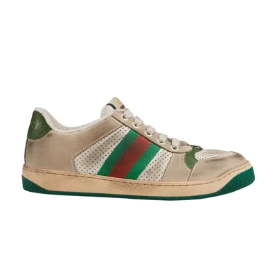 Pre-owned Gucci Wmns Screener 'distressed Green Orange' | Cream | Women's Size 38 In White