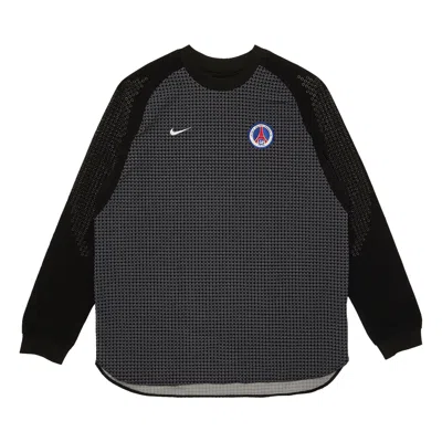 Pre-owned Nike Paris Saint-germain Logo Patch Long-sleeve 'black/grey' | Men's Size Xl