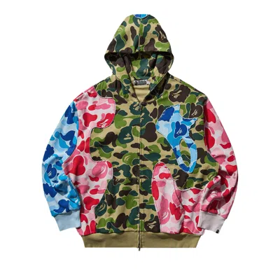 Pre-owned Bape Abc Camo Patchwork Relaxed Fit Zip Hoodie 'multicolor' | Multi-color | Men's Size S